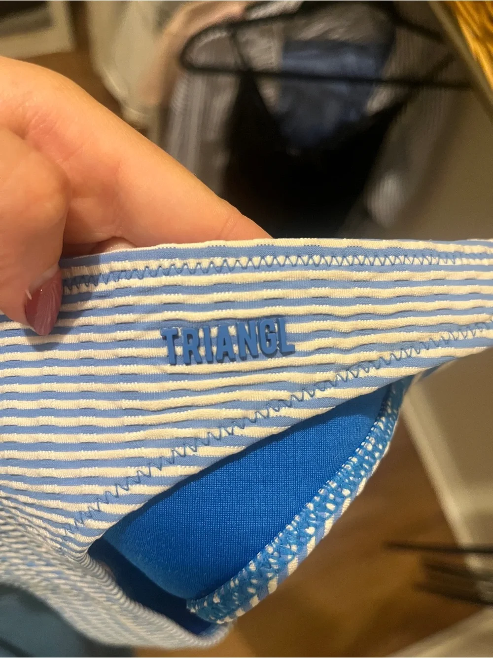 triangl swimwear Blue & White Striped Bikini Set